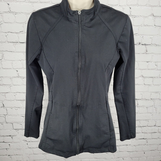 Grey's Anatomy Barco Black Full Zip Thumb Holes Unlined Stretch Jacket Size XS
