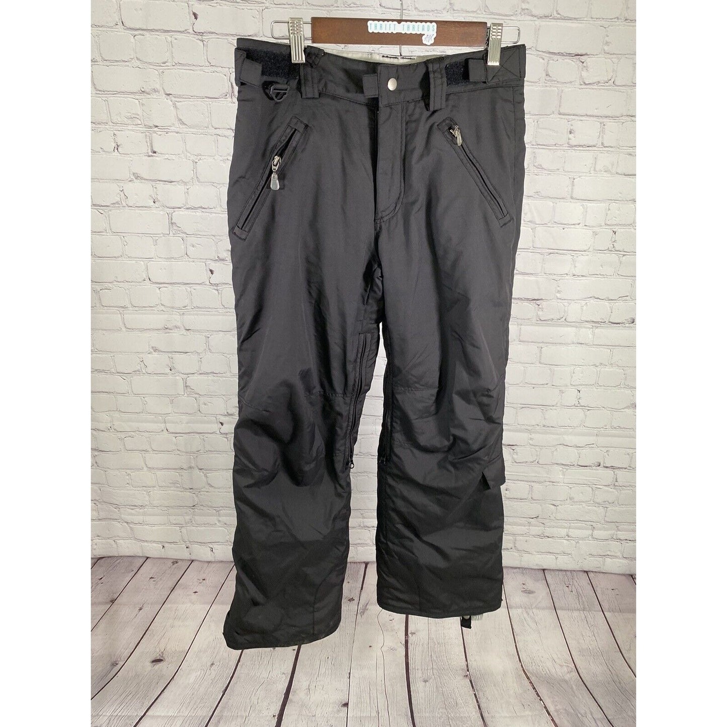 Turbine Boardwear Solid Black Adjustable Waist Ventilated Pants Girls L