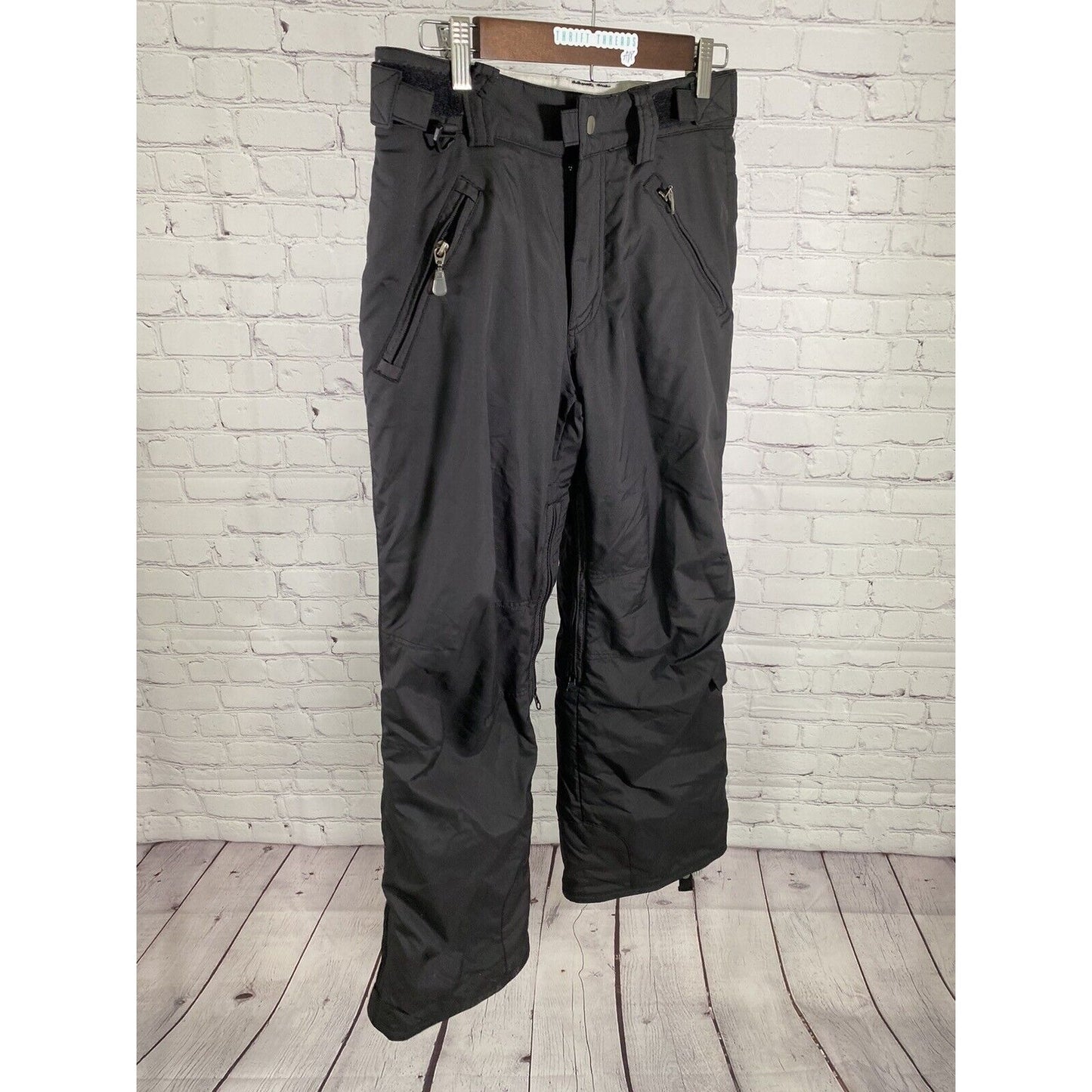 Turbine Boardwear Solid Black Adjustable Waist Ventilated Pants Girls L