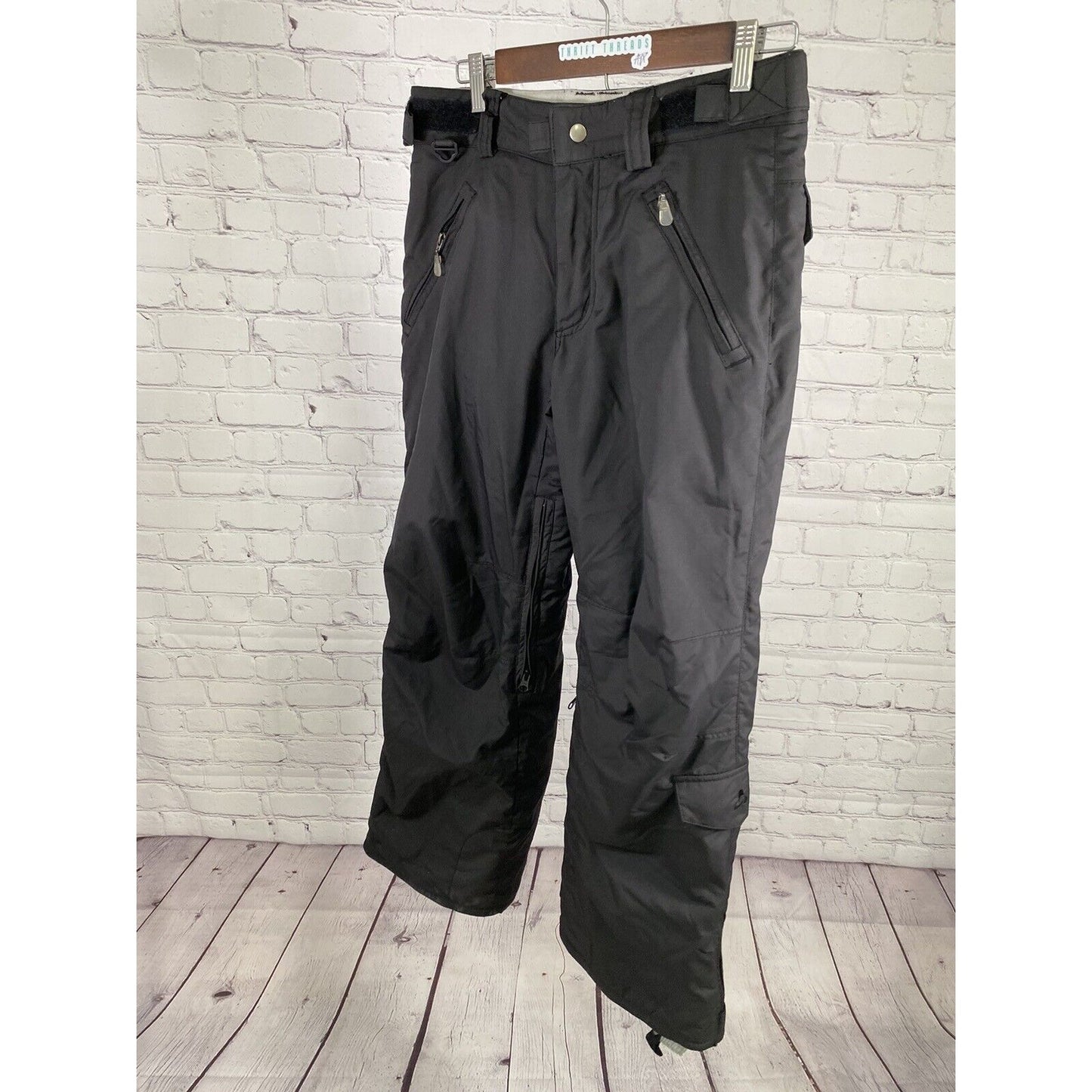 Turbine Boardwear Solid Black Adjustable Waist Ventilated Pants Girls L