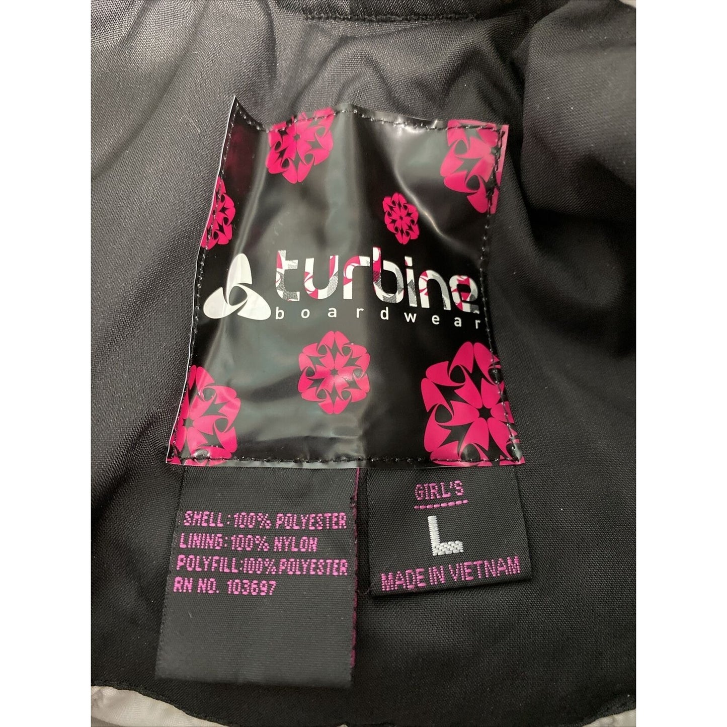 Turbine Boardwear Solid Black Adjustable Waist Ventilated Pants Girls L