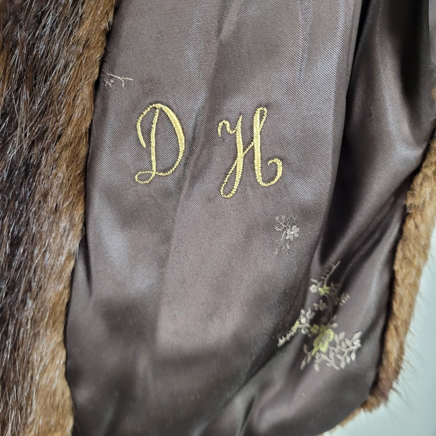 VTG Martini's Brown Genuine Mink Fur Shawl Collar Shrug Open Cape Coat O/S *read