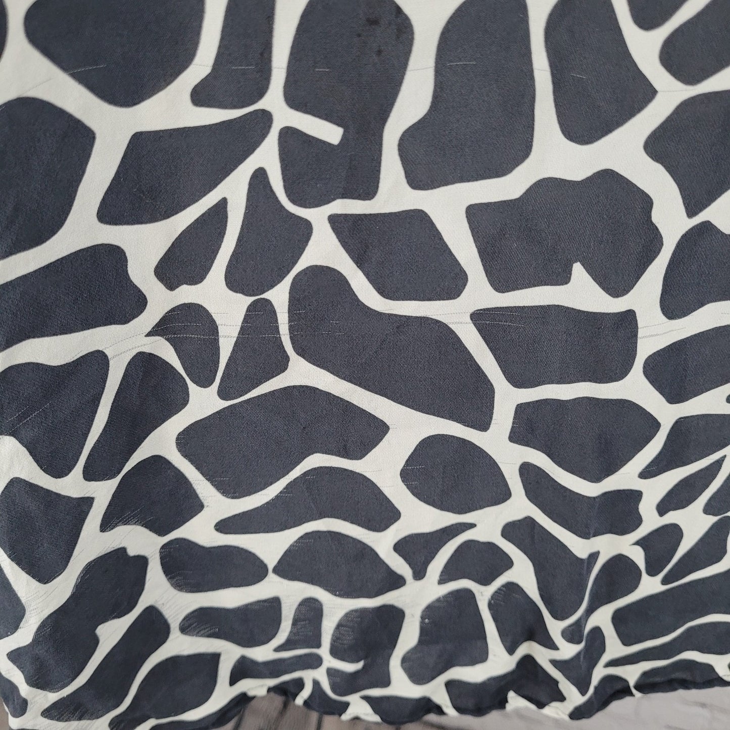INC Black 100% Silk Animal Print Button Up Long Sleeve Blouse Shirt Size 22W