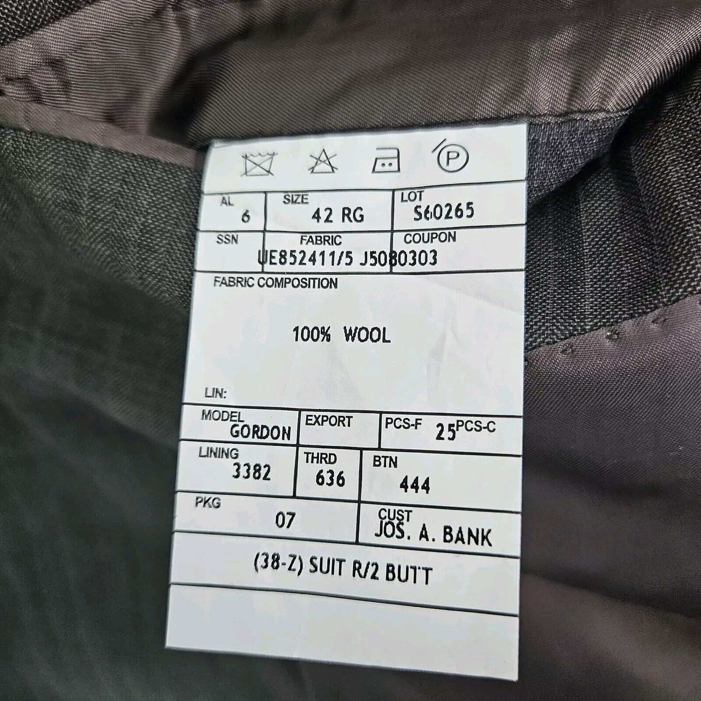 Jos A Bank Brown 2 Button Single Breast Wool Blazer 44 R