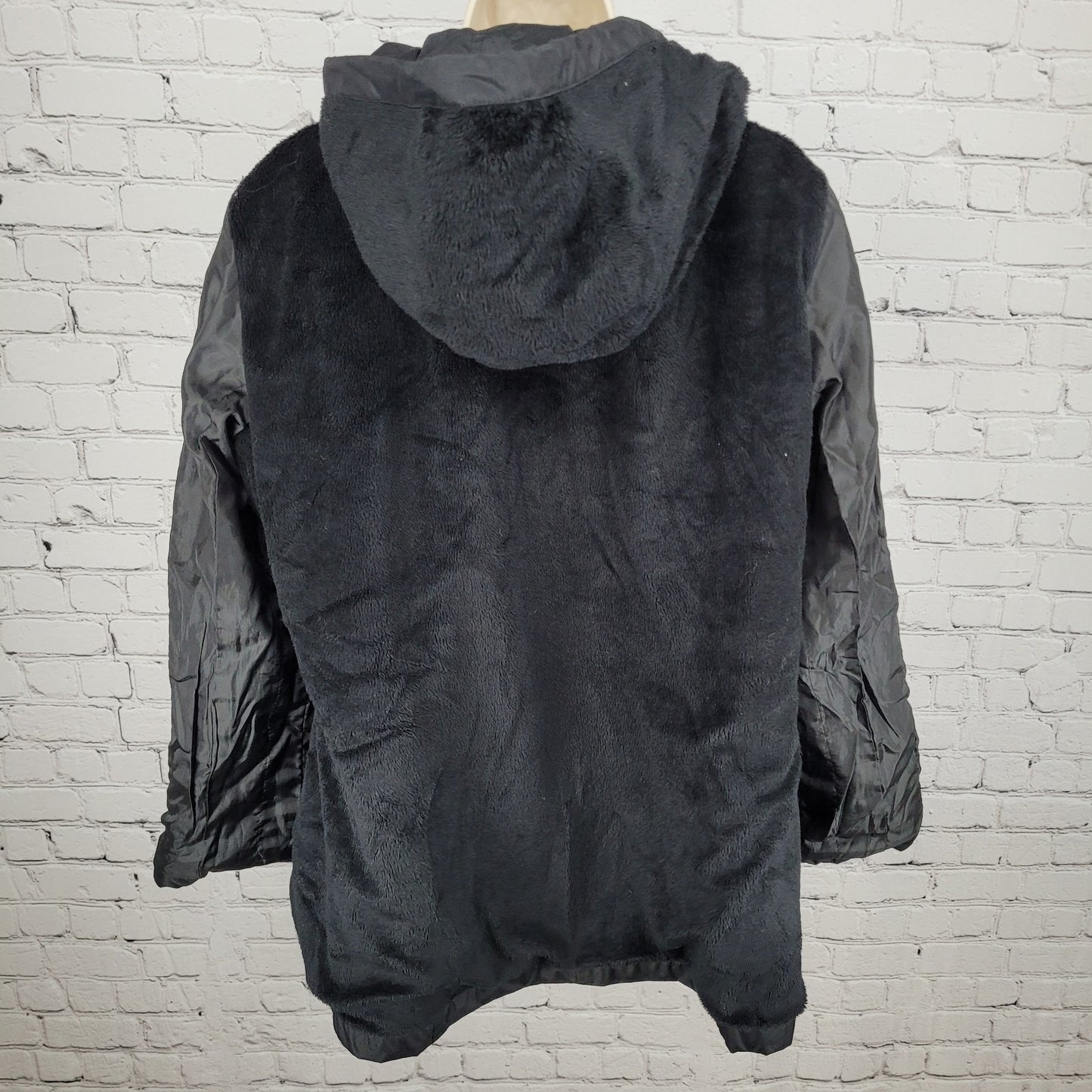 London Fog Black Hooded Insulated Full Zip & Snap Zipped Pockets Jacket Size XL