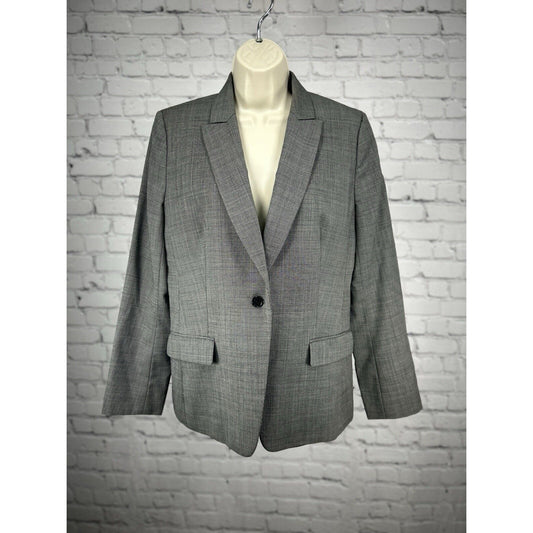 Brooks Brothers Stellita Fit Gray Wool Herringbone Single Button Blazer Size 14P