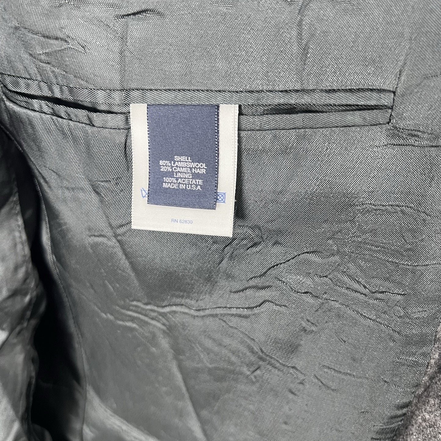 VTG Lands’ End Gray Lambswool Camel Hair 2 Button Blazer Sport Coat 42L
