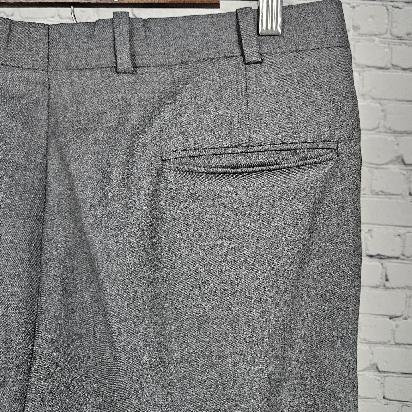 VTG JB Britches Nordstrom Grey Extra Fine Wool Pleated Cuff Dress Pants US 34x32