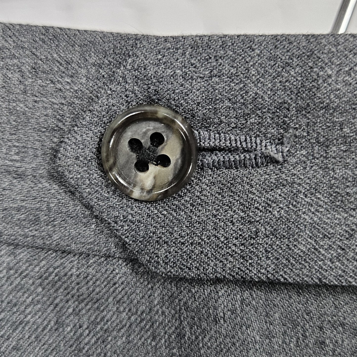 VTG JB Britches Nordstrom Grey Extra Fine Wool Pleated Cuff Dress Pants US 34x32