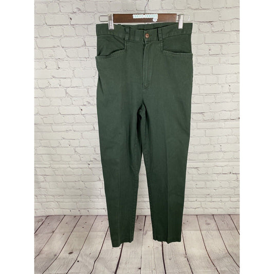 VTG David Paul Dark Green Cotton Blend Straight Leg Jeans Pants Size 10 (28x28)