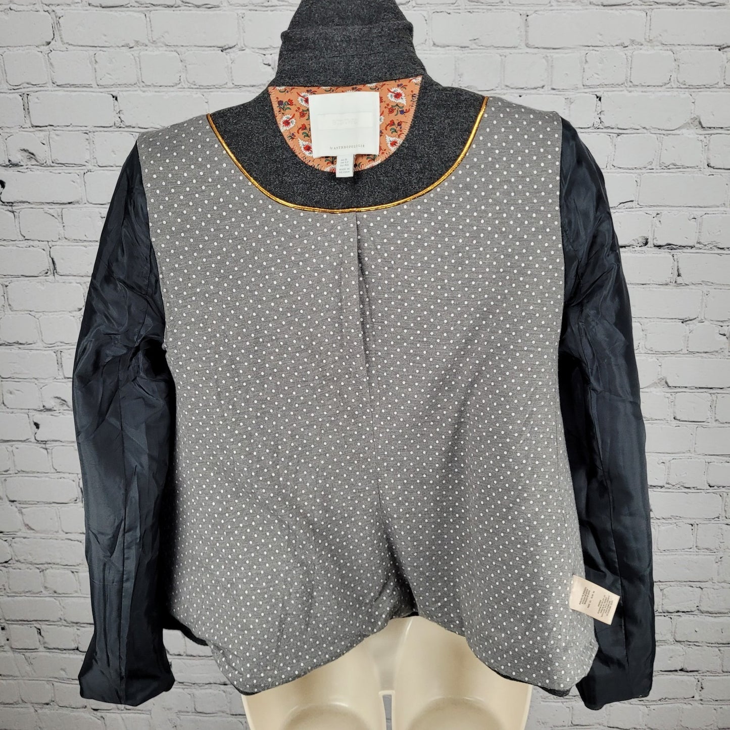 Ett:Twa Anthropologie Grey Double Breasted Buttoned Stretch Lined Jacket 8