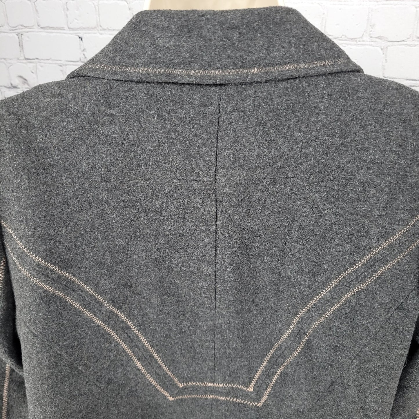 Ett:Twa Anthropologie Grey Double Breasted Buttoned Stretch Lined Jacket 8