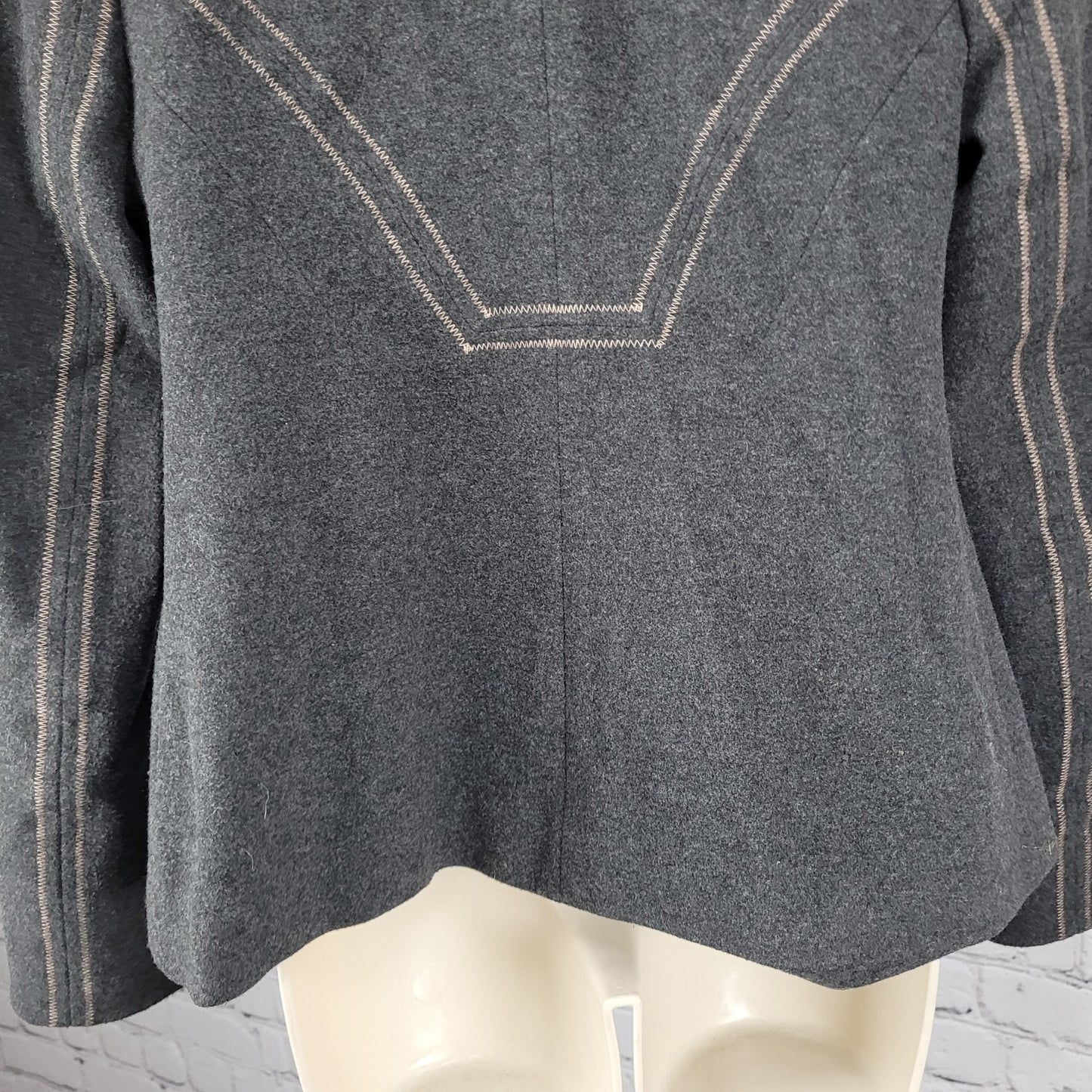 Ett:Twa Anthropologie Grey Double Breasted Buttoned Stretch Lined Jacket 8