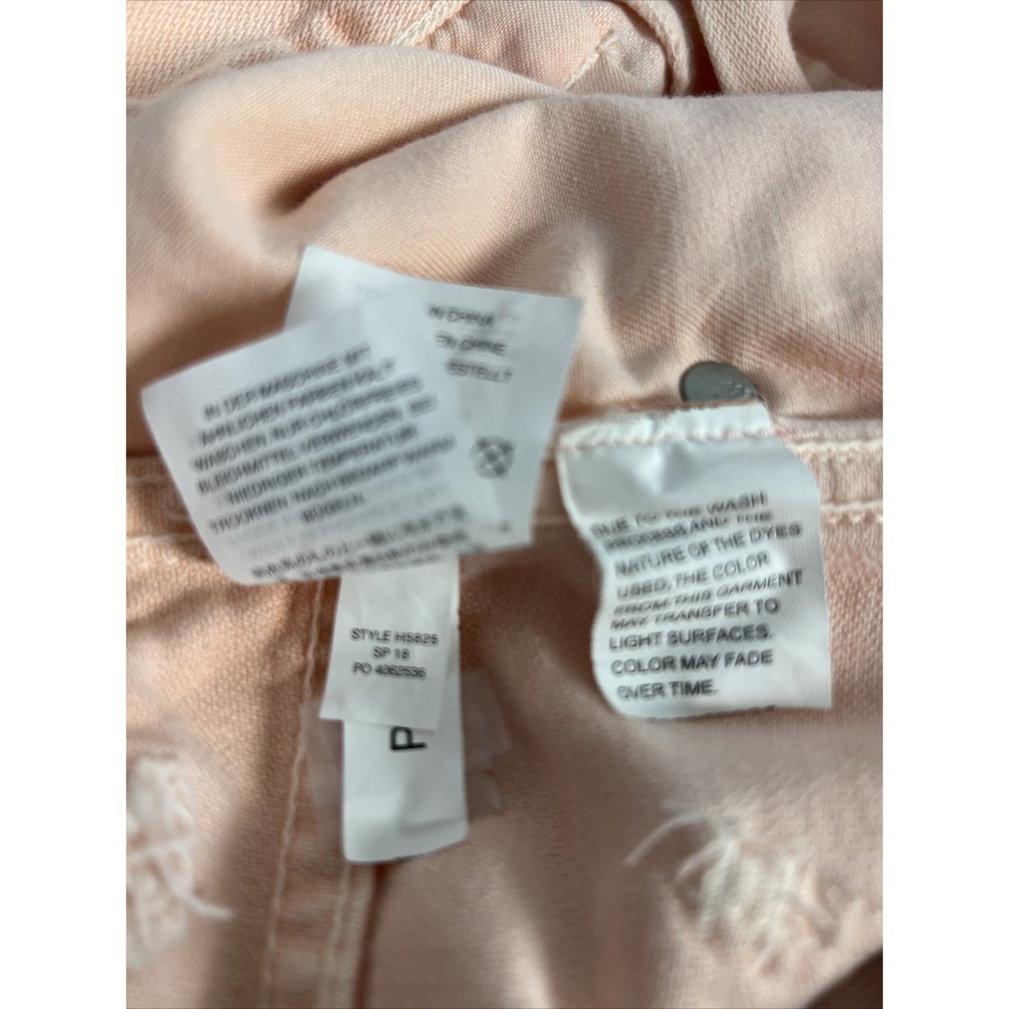 MADEWELL Tapered Denim Jeans Raw Edge Ankle Cuff Pink Size 26 High Rise *stained