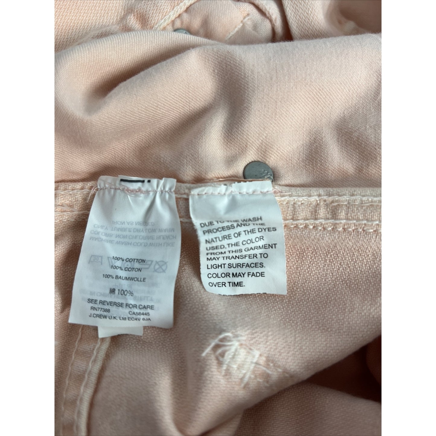 MADEWELL Tapered Denim Jeans Raw Edge Ankle Cuff Pink Size 26 High Rise *stained
