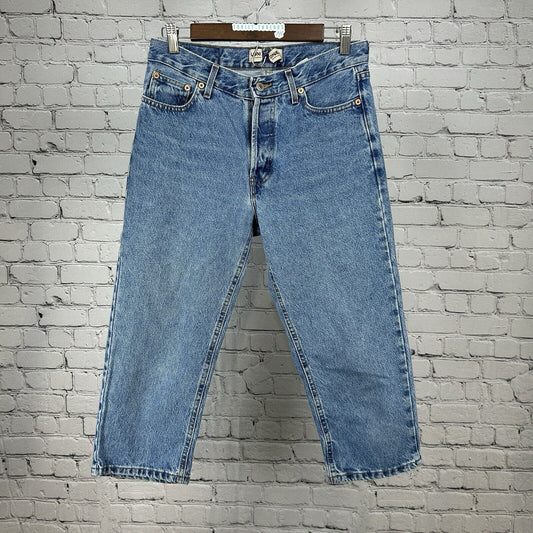 VTG London Jean Blue 100% Cotton 4 Button Mid Rise Made In US Capri Pants Size 8