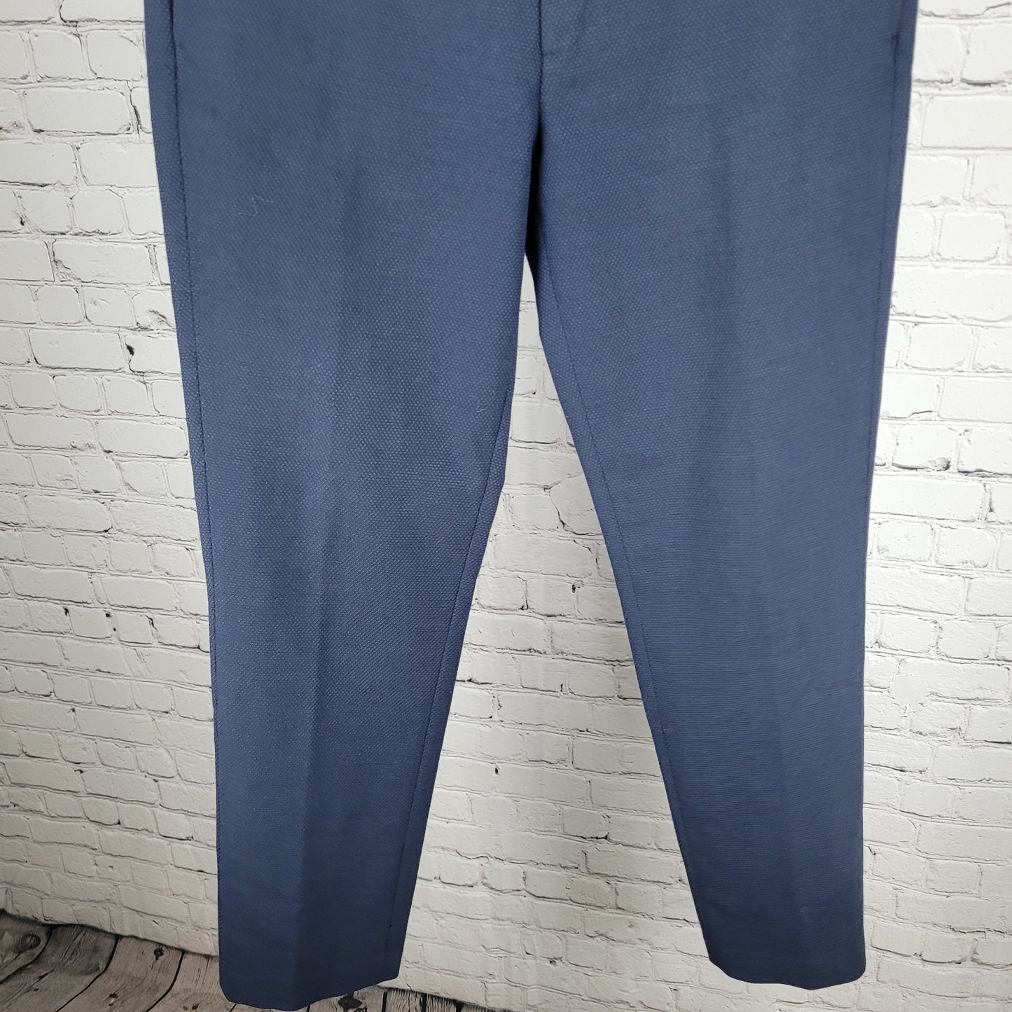 Ted Baker Blue Textured Stretch Flat Front Straight Dress Pants Size 32 (32x31)