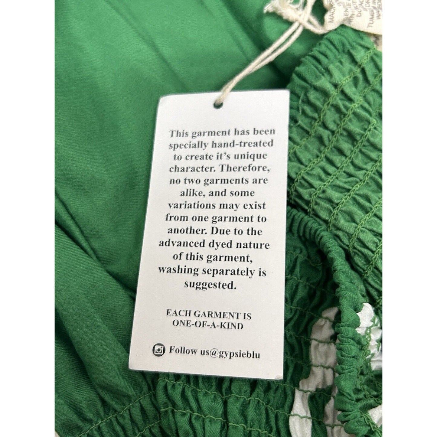 NWD Gypsie Blu Green White Shirred Halter Strapless Midi Tube Top Dress M