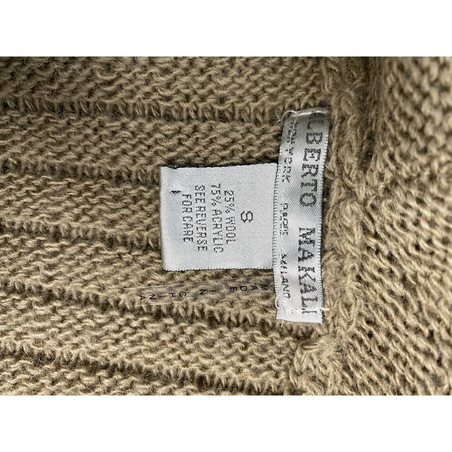 Alberto Makali Long Brown Wool Knit Sweater  S Small
