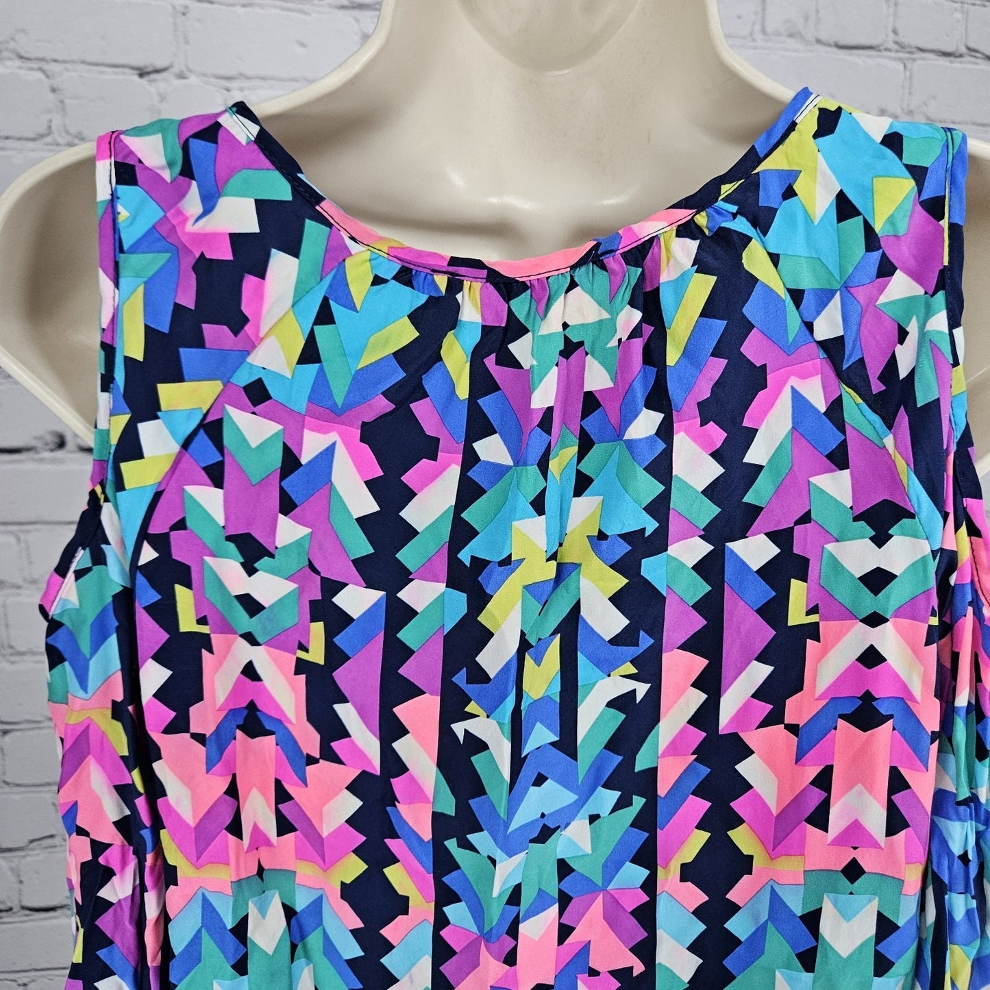 Alice & Trixie Multicolor 100% Silk Cold Shoulder Long Sleeve Blouse Top USA M