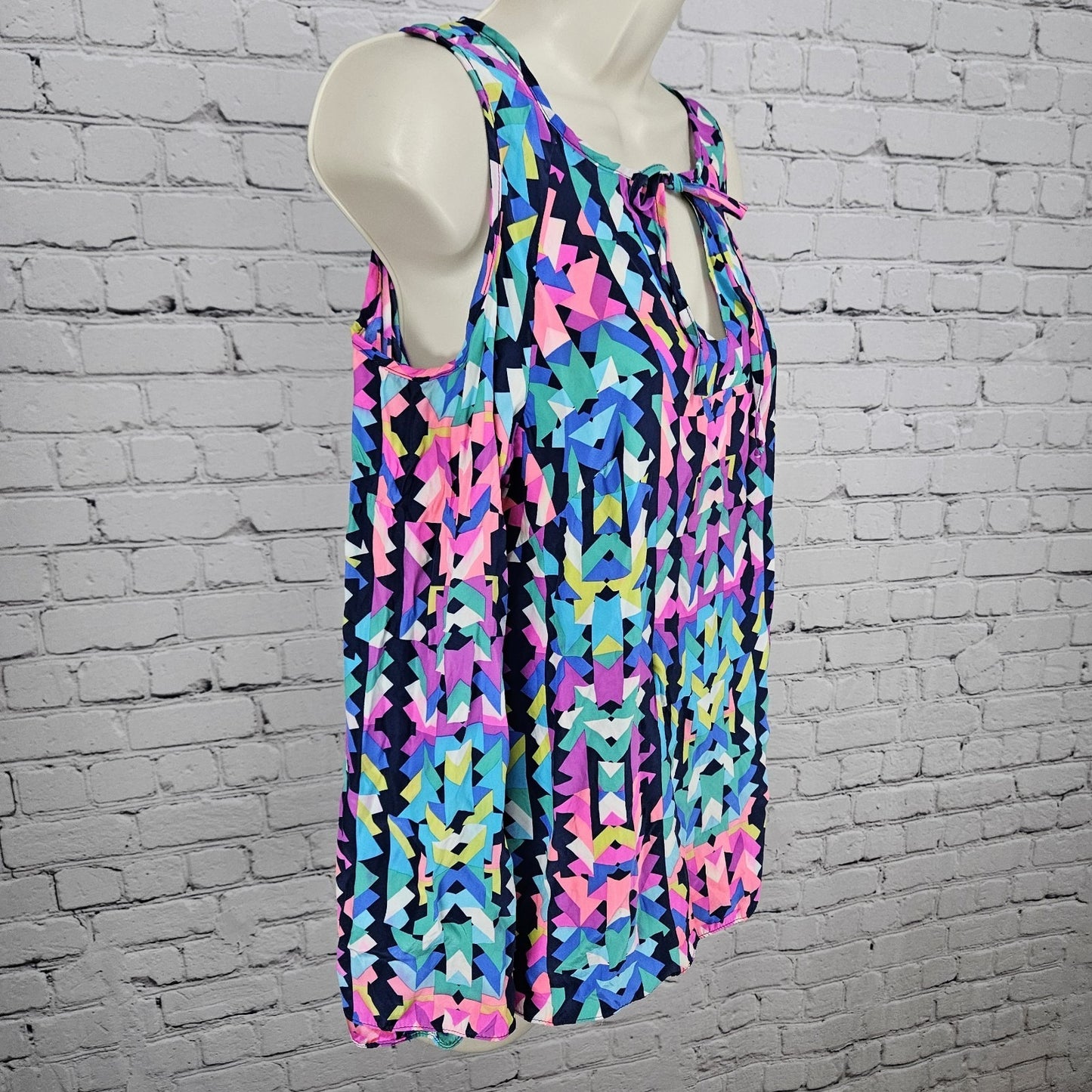 Alice & Trixie Multicolor 100% Silk Cold Shoulder Long Sleeve Blouse Top USA M