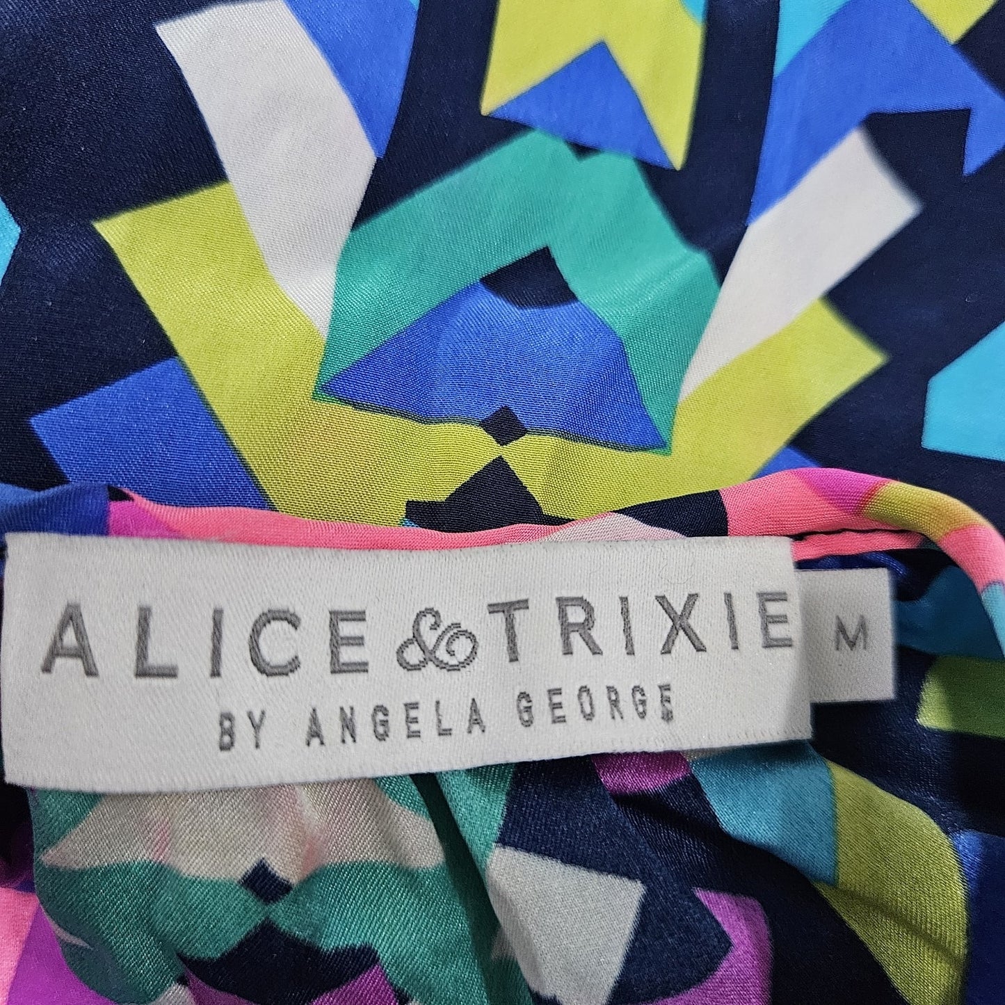 Alice & Trixie Multicolor 100% Silk Cold Shoulder Long Sleeve Blouse Top USA M