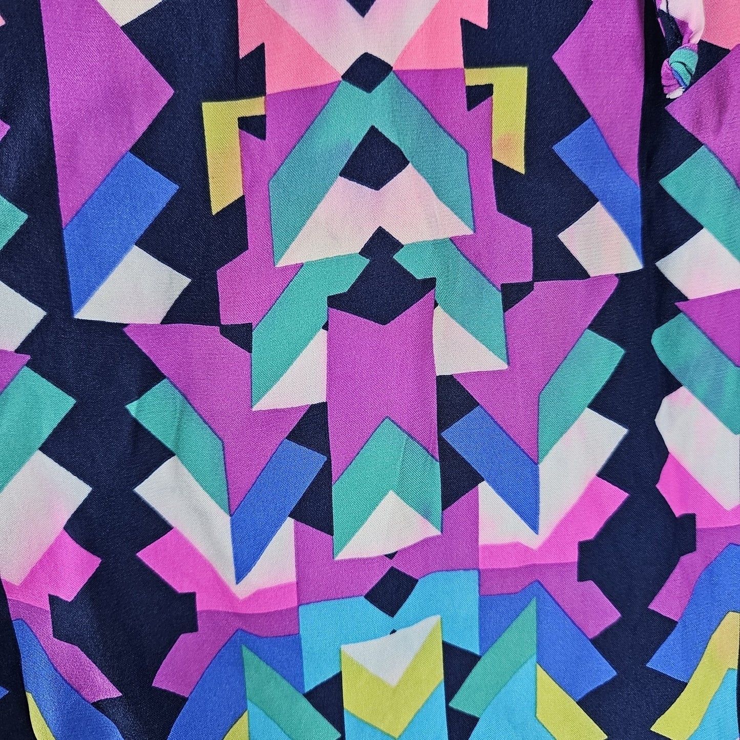 Alice & Trixie Multicolor 100% Silk Cold Shoulder Long Sleeve Blouse Top USA M