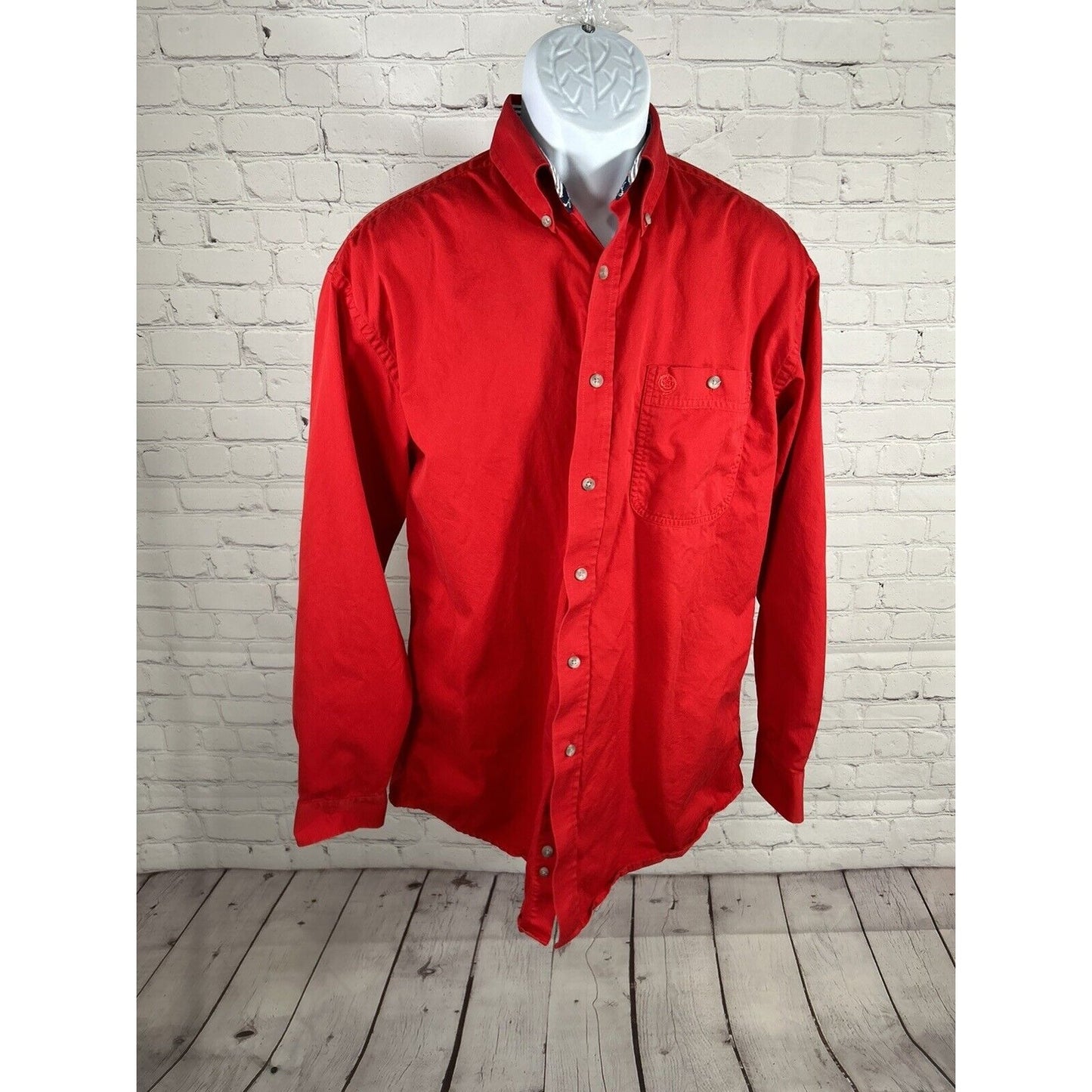 Wrangler George Strait Cowboy Cut Red Long Sleeve Button Up Shirt Men’s M