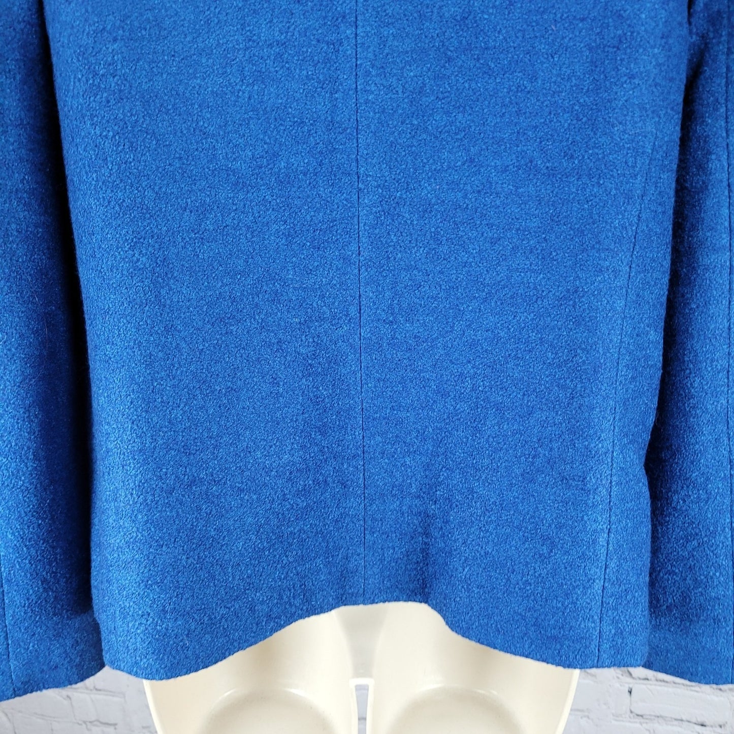 Talbots Blue Wool Blend Lightweight High Neck Snap Lined Pockets Jacket Size 6