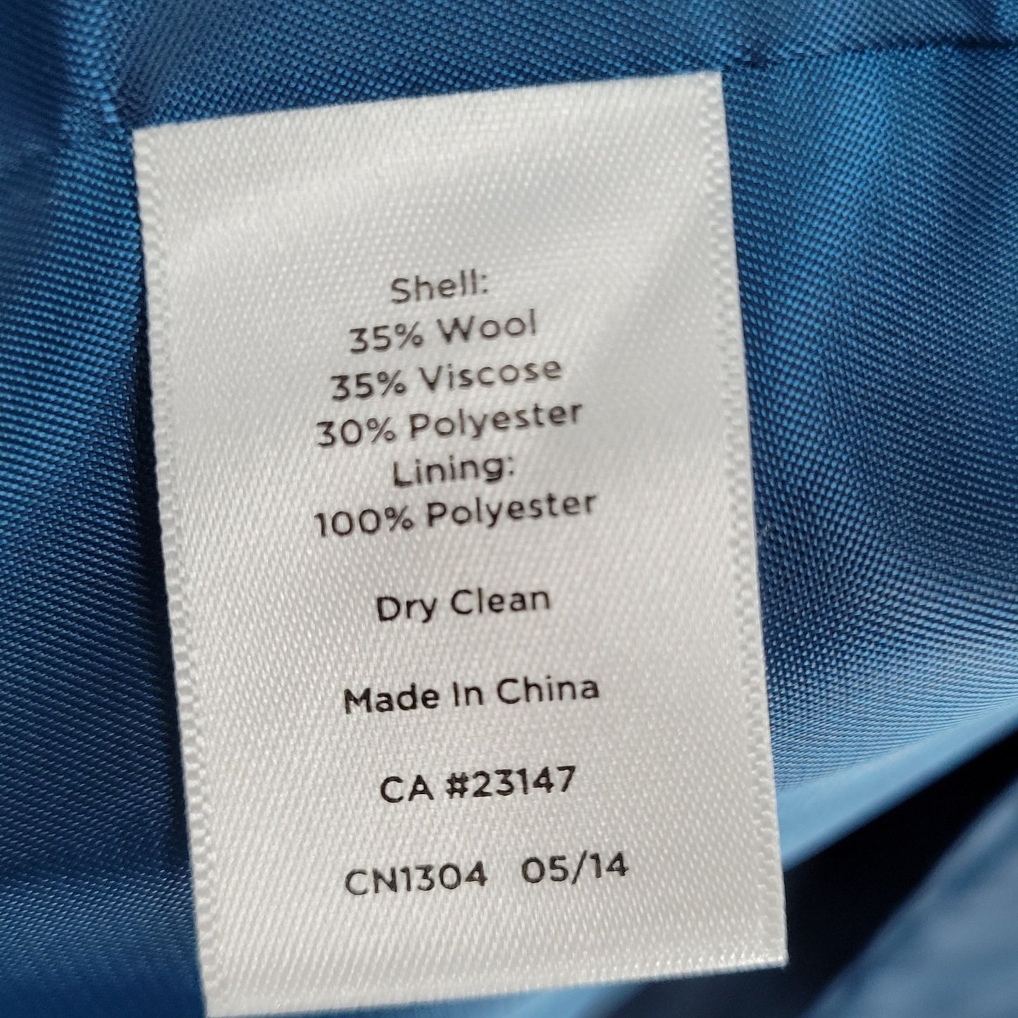 Talbots Blue Wool Blend Lightweight High Neck Snap Lined Pockets Jacket Size 6