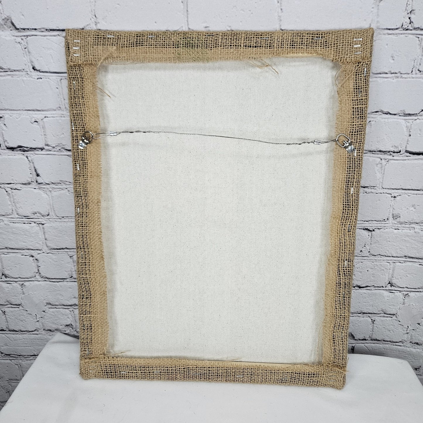 Comsa Coffee Authentic Burlap Sack Wrapped Canvas Wood Framed Art 20x16