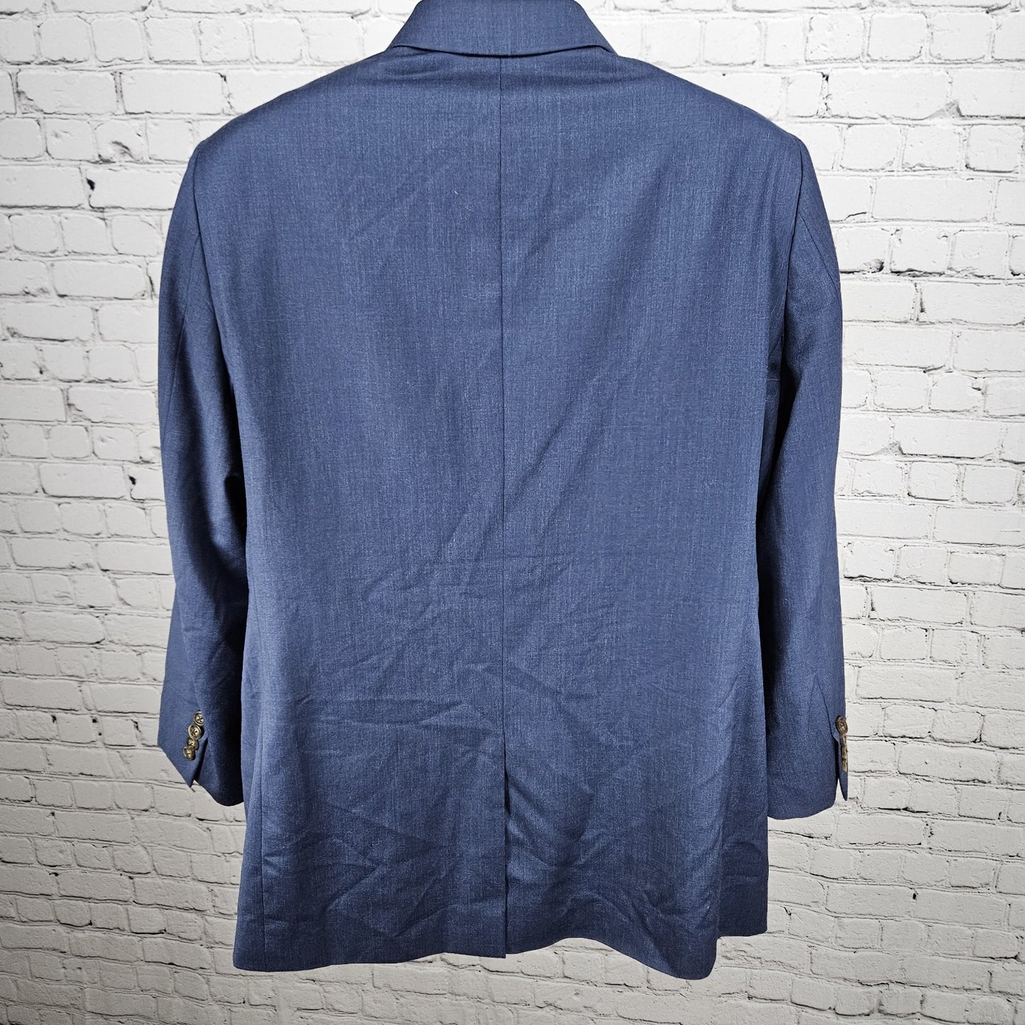 Indochino Blue 100% Wool 2 Button Single Vented Notch Blazer Sport Coat 44S