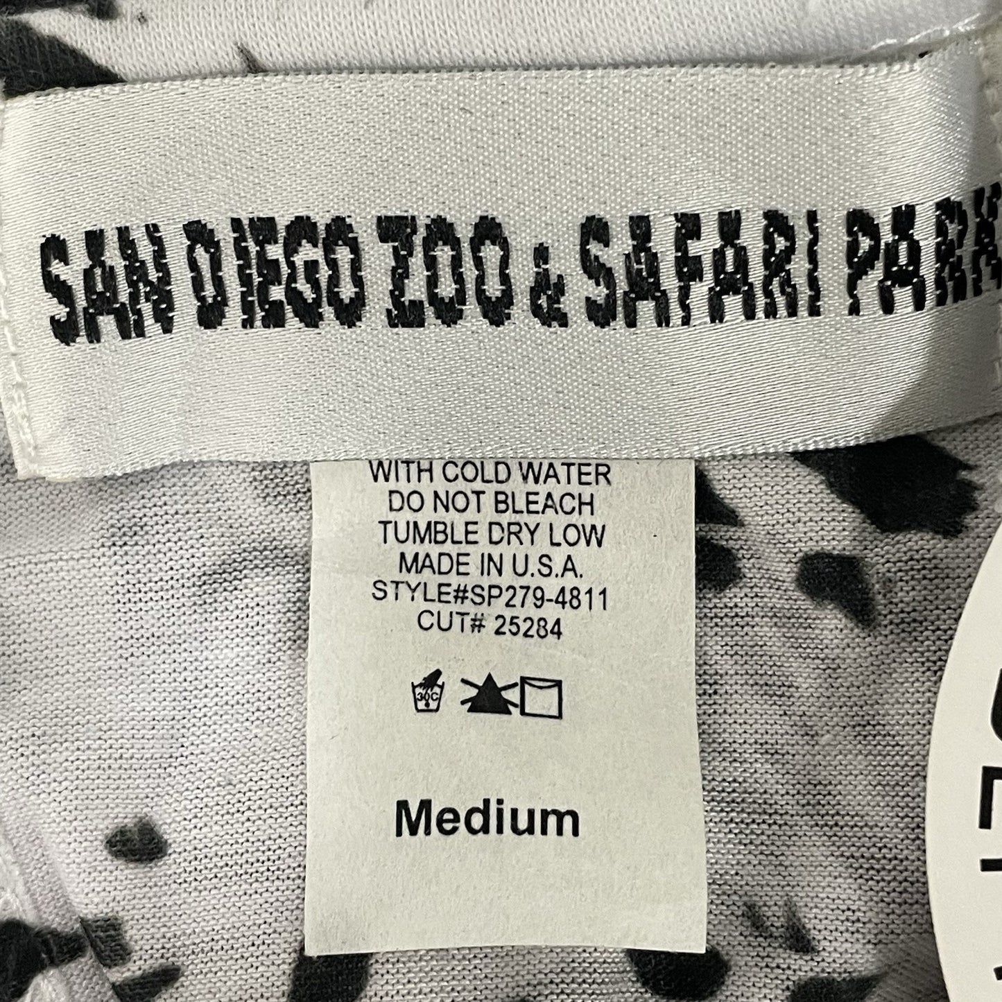 NWT San Diego Zoo White Zebra Print Lightweight Tank Top USA Made Size Medium M