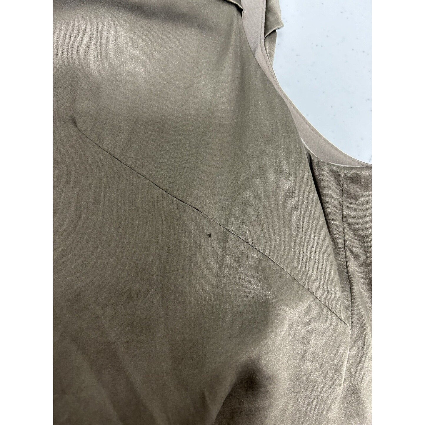 Semantiks Brown Silk Blend Pleated Sleeveless Satin Blouse Women’s 22W