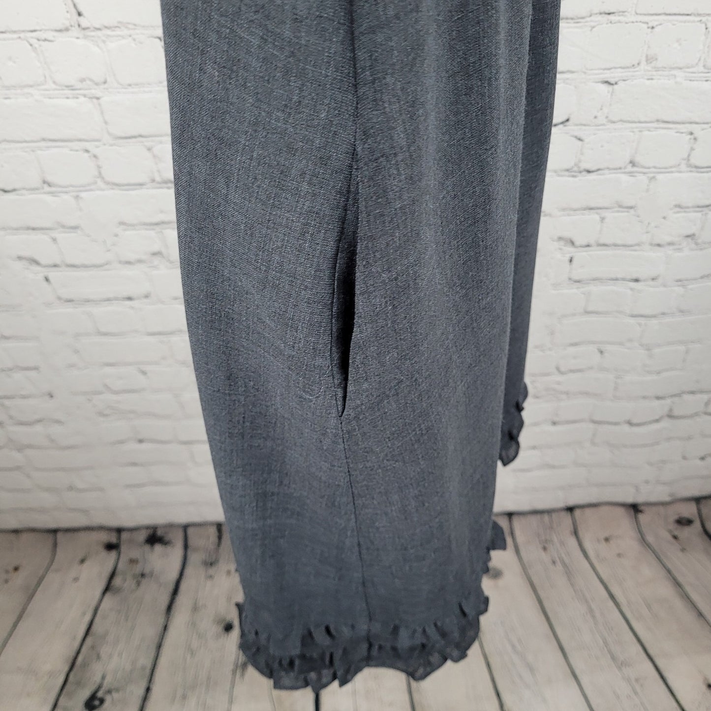 Maeve Anthropologie Grey Wool Blend Lightweight Lined Layered A Line Dress 8