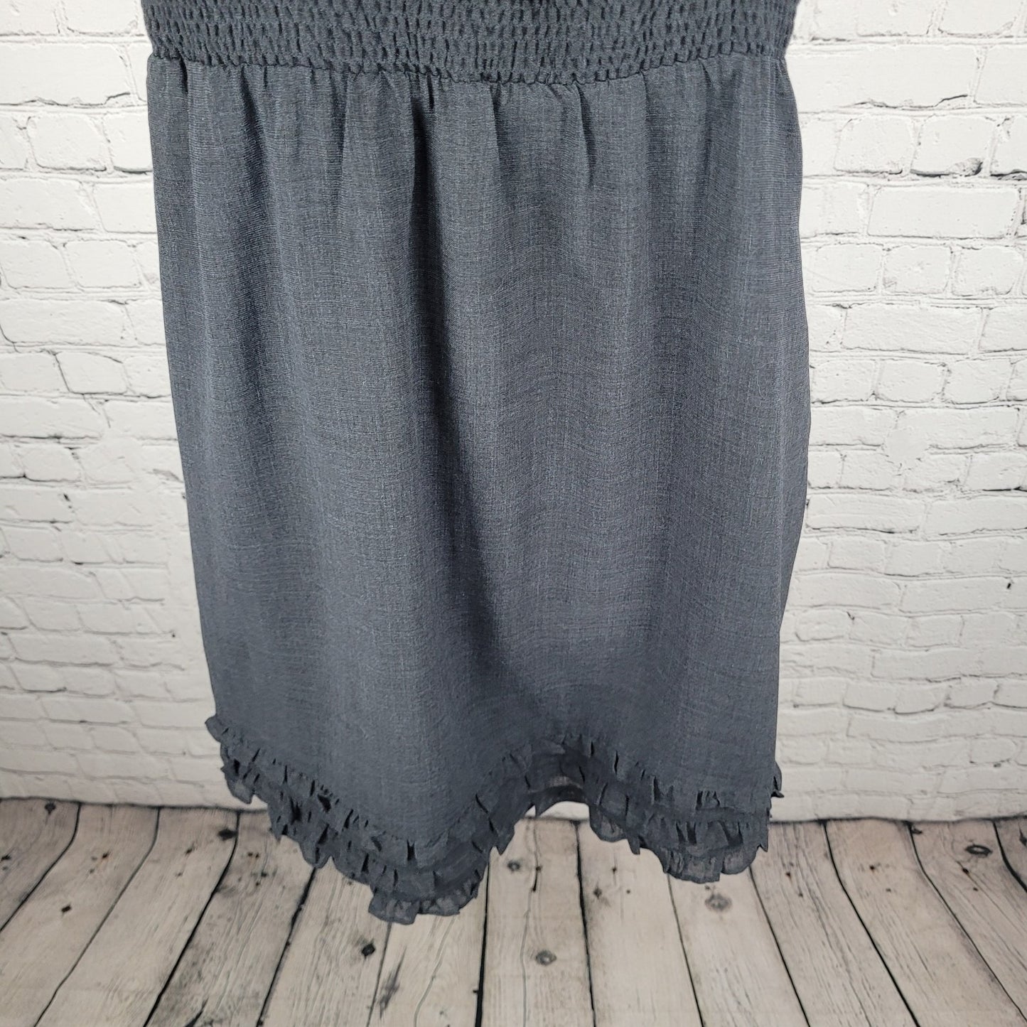 Maeve Anthropologie Grey Wool Blend Lightweight Lined Layered A Line Dress 8
