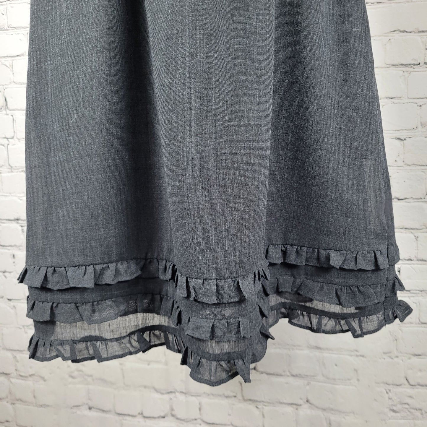Maeve Anthropologie Grey Wool Blend Lightweight Lined Layered A Line Dress 8
