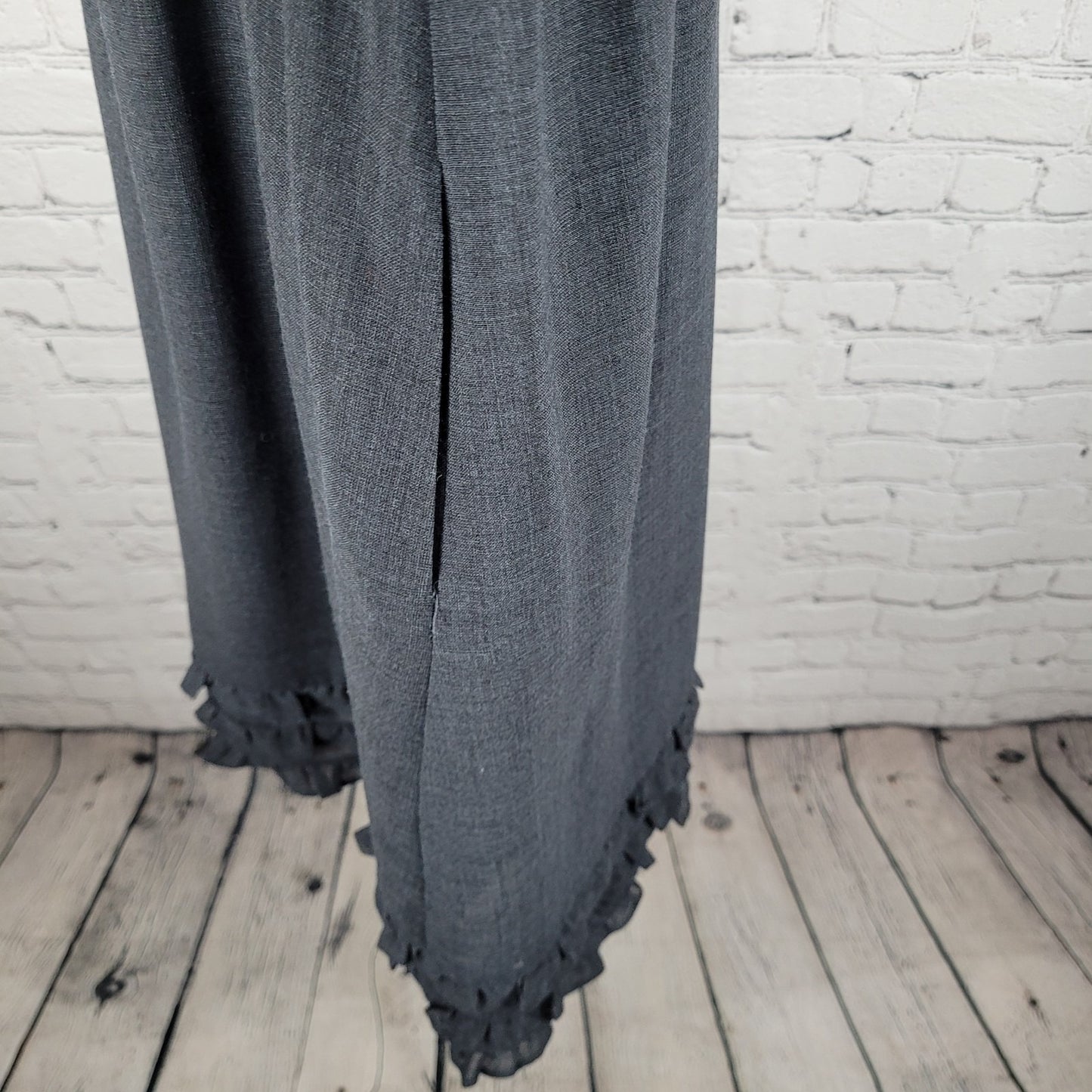 Maeve Anthropologie Grey Wool Blend Lightweight Lined Layered A Line Dress 8