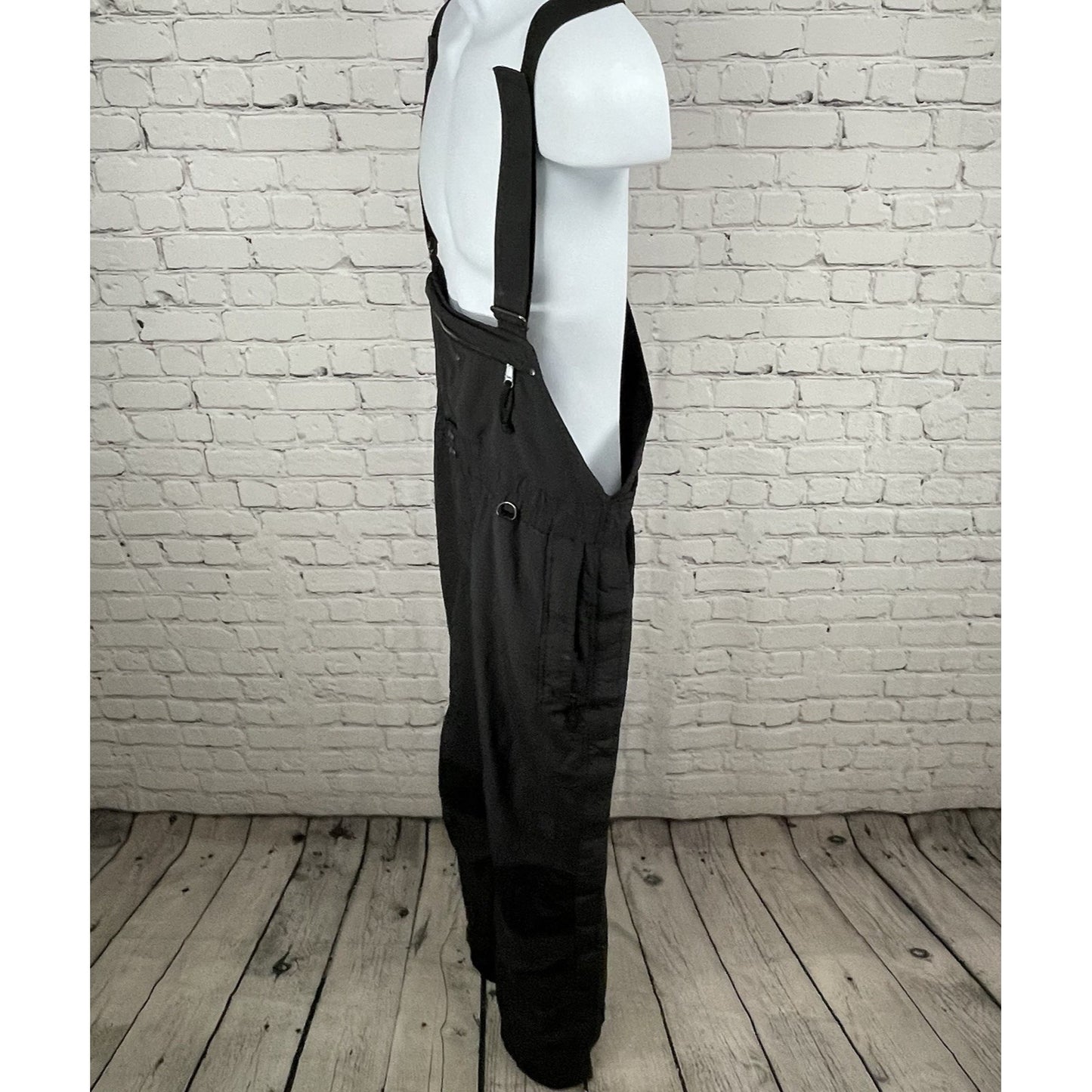 The North Face Black Adjustable Lined Zipped Ski Snow Bibs Overalls Size Large L