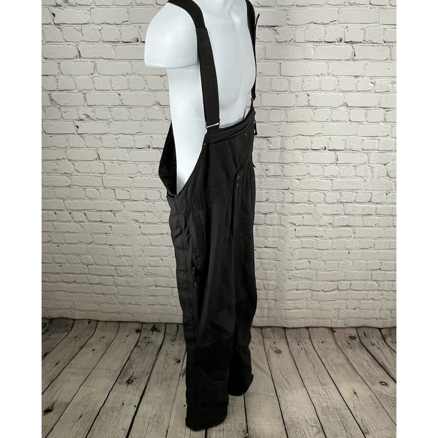 The North Face Black Adjustable Lined Zipped Ski Snow Bibs Overalls Size Large L