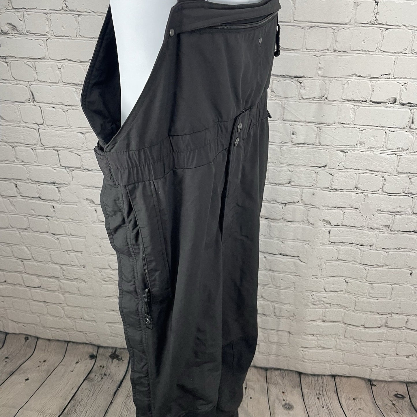 The North Face Black Adjustable Lined Zipped Ski Snow Bibs Overalls Size Large L