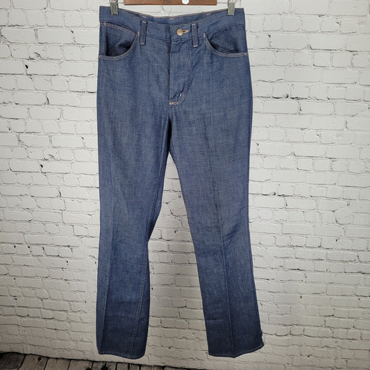 VTG Wrangler Blue Denim Western Cowboy Medium Wash Bootcut Jeans Size 28x34