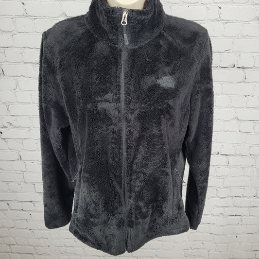 The North Face Black Plush Sherpa Fleece Full Zipped Pockets Jacket Size Medium