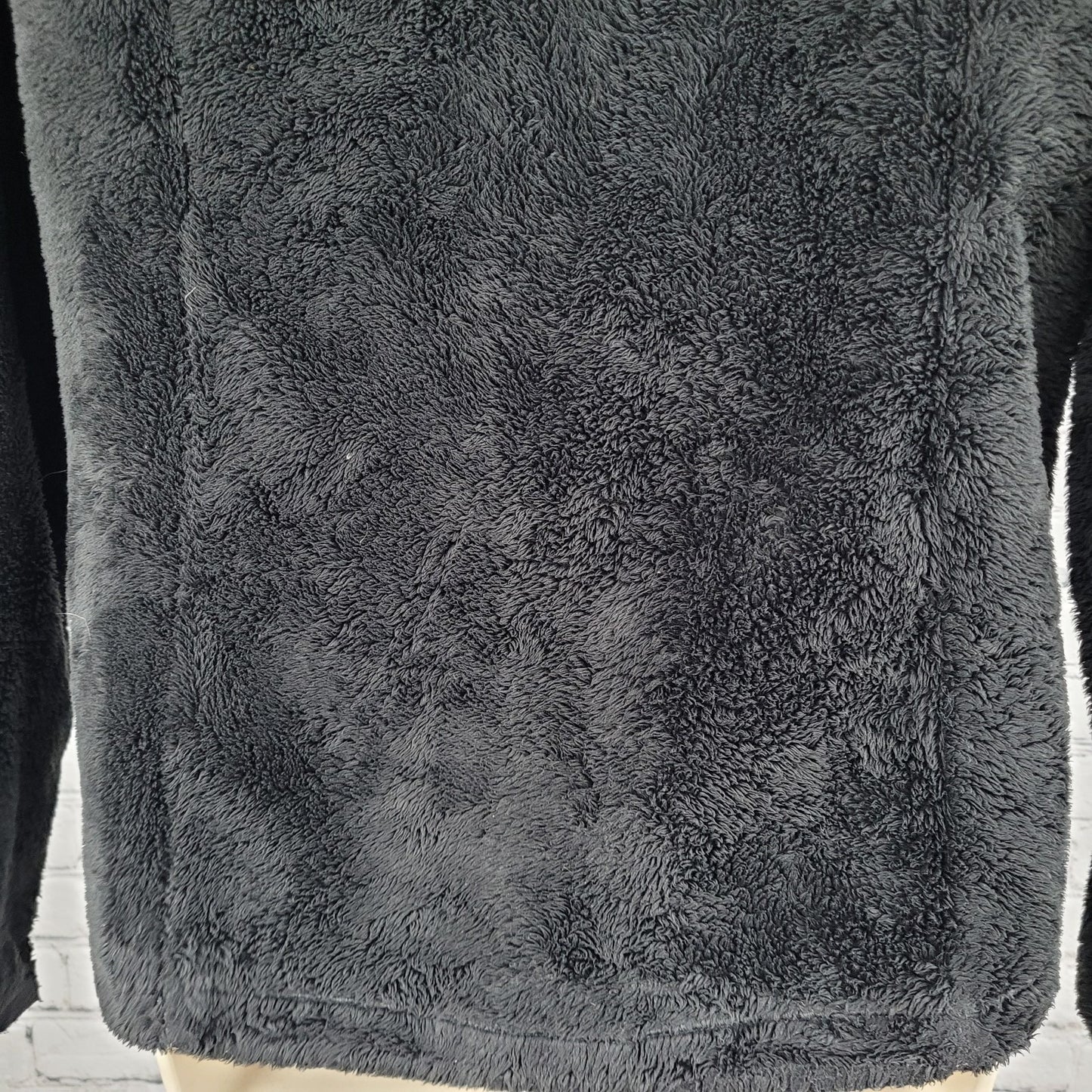 The North Face Black Plush Sherpa Fleece Full Zipped Pockets Jacket Size Medium