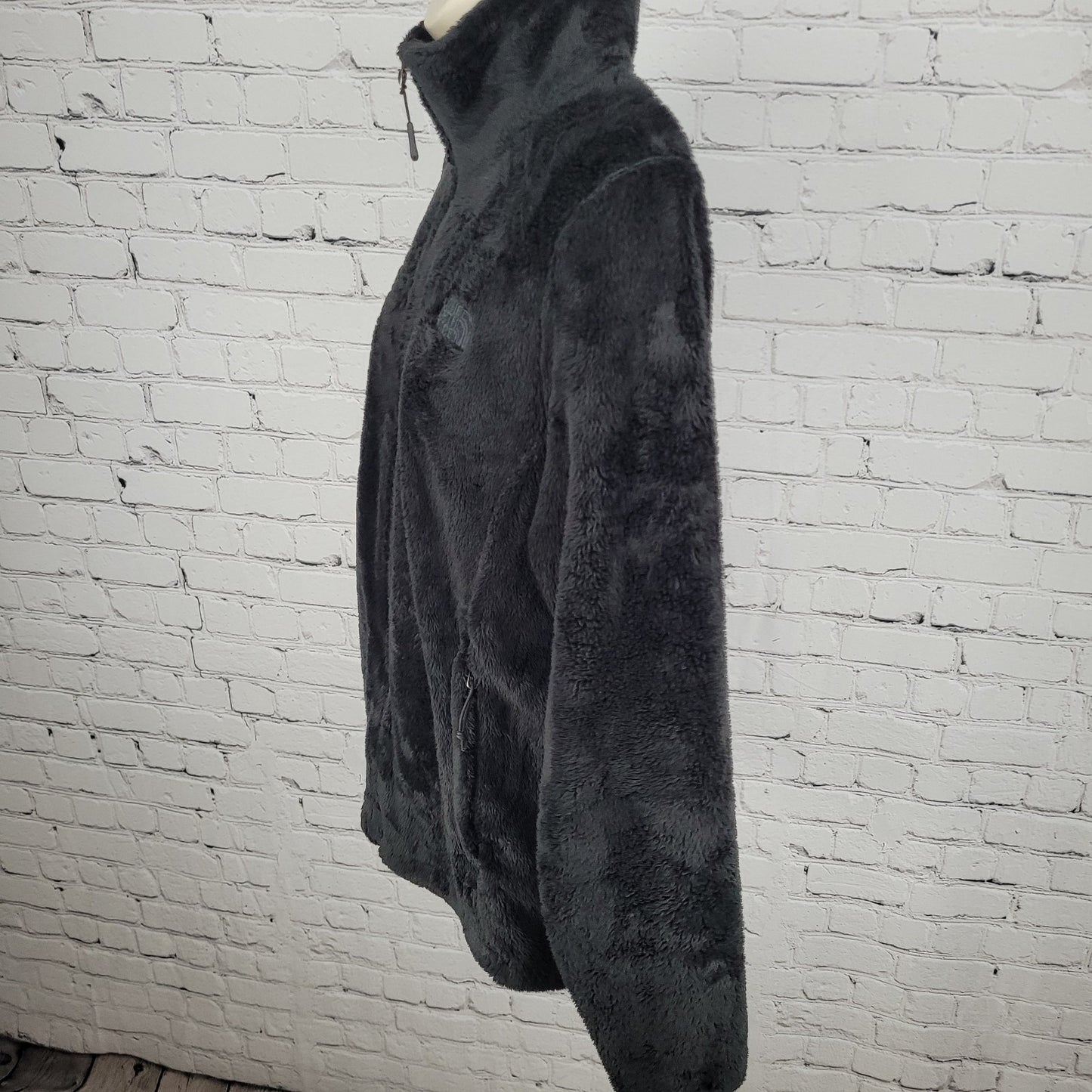 The North Face Black Plush Sherpa Fleece Full Zipped Pockets Jacket Size Medium