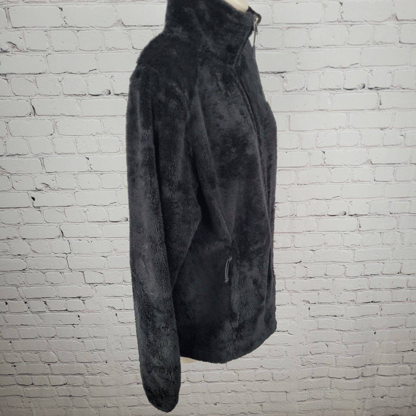 The North Face Black Plush Sherpa Fleece Full Zipped Pockets Jacket Size Medium