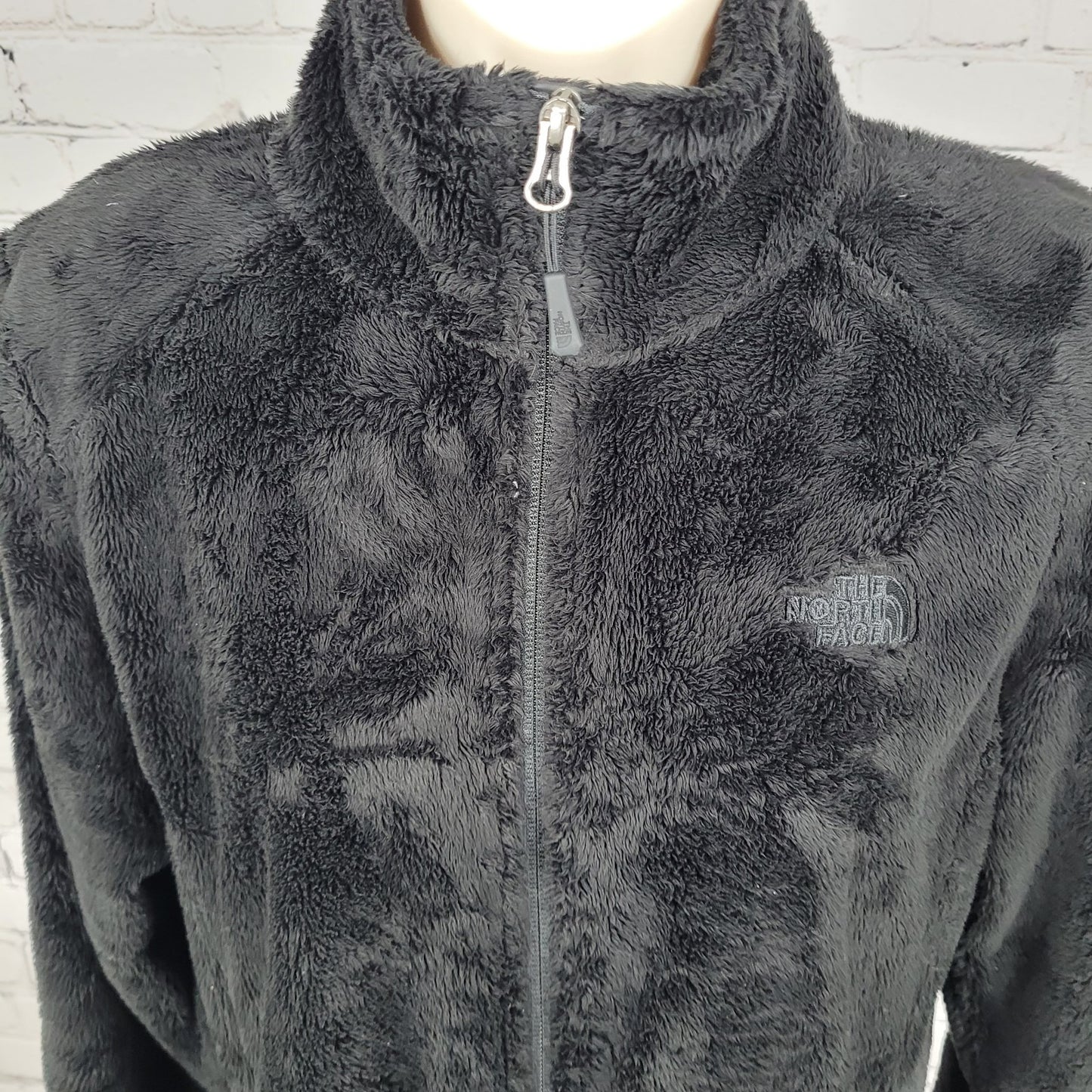 The North Face Black Plush Sherpa Fleece Full Zipped Pockets Jacket Size Medium