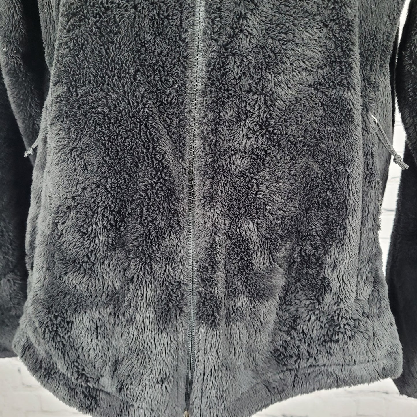 The North Face Black Plush Sherpa Fleece Full Zipped Pockets Jacket Size Medium
