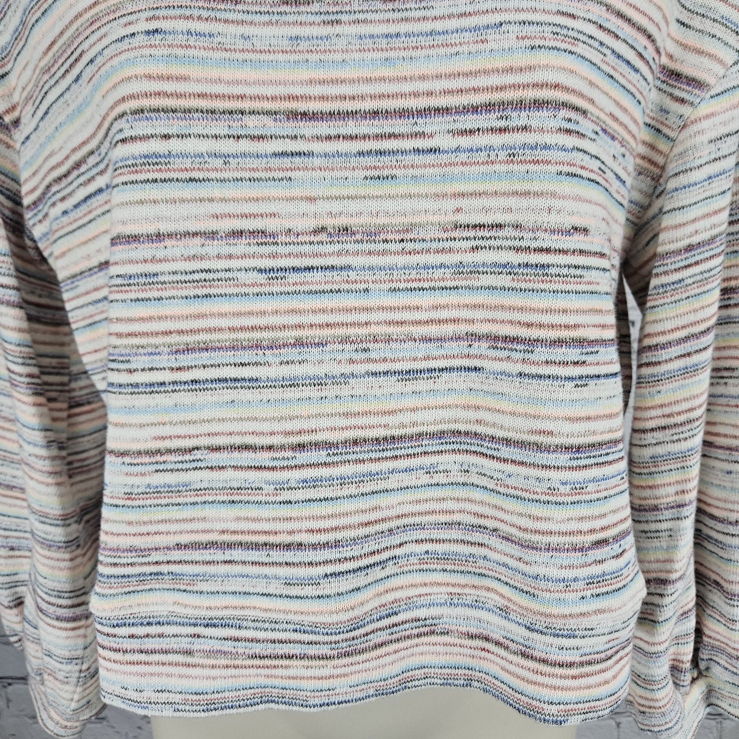 Madewell Multicolor Striped Bubble Sleeve Cropped Pullover Sweater Top Medium M