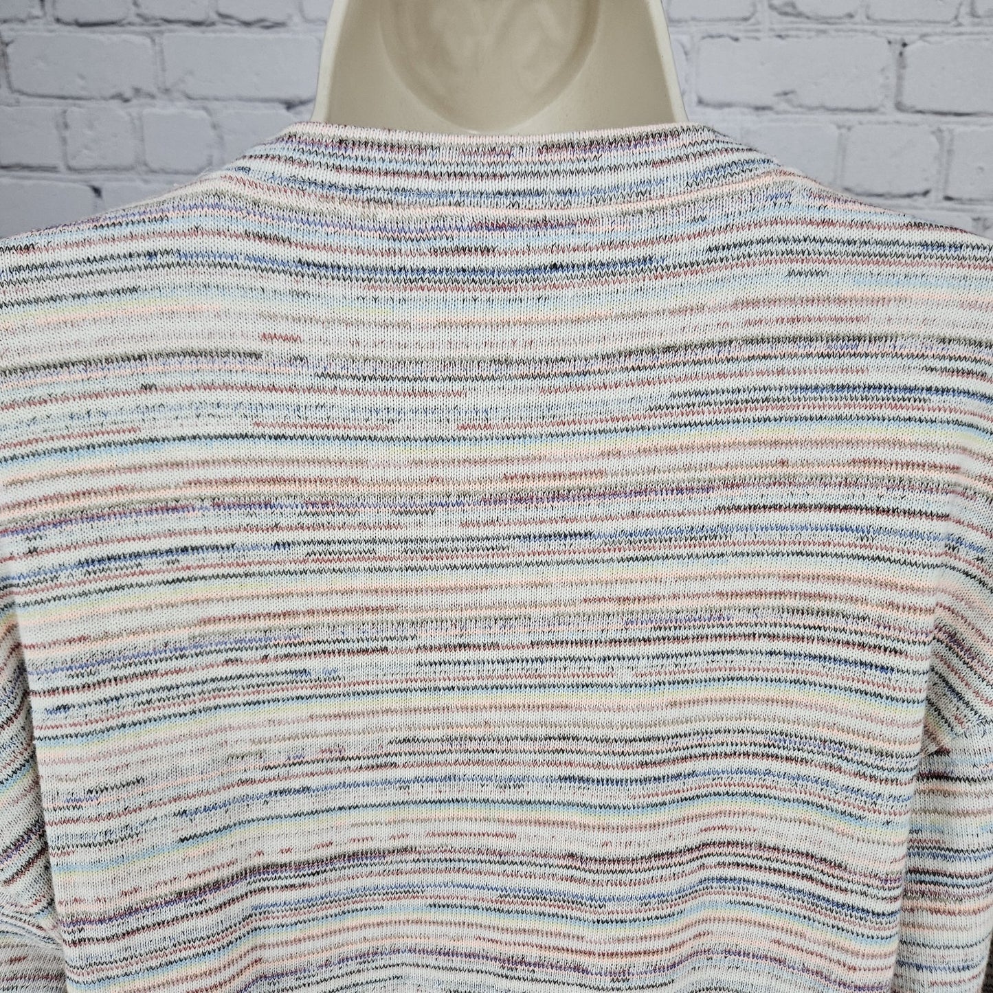 Madewell Multicolor Striped Bubble Sleeve Cropped Pullover Sweater Top Medium M